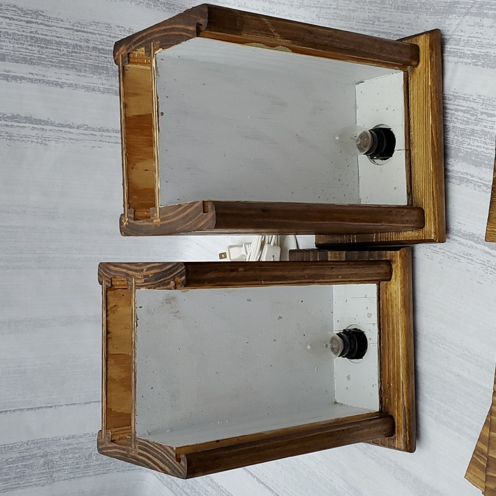 Handmade Wood Night Light Lamp Lantern with 4 Interchangeable Panels 2 Boxes - Picture 14 of 16